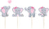 Finduat 48 Pieces Pink Elephant Cupcake Toppers for Girl Baby Shower Decorations, Baby Girl Birthday Party Supplies