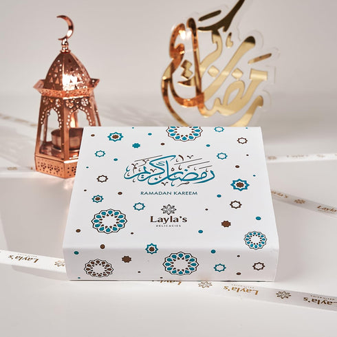 9 Laylas Delicacies Mediterranean Treats Gift Box for Ramadan Mubarak - Handmade Healthy Mixed Nutty Flavors Pastries