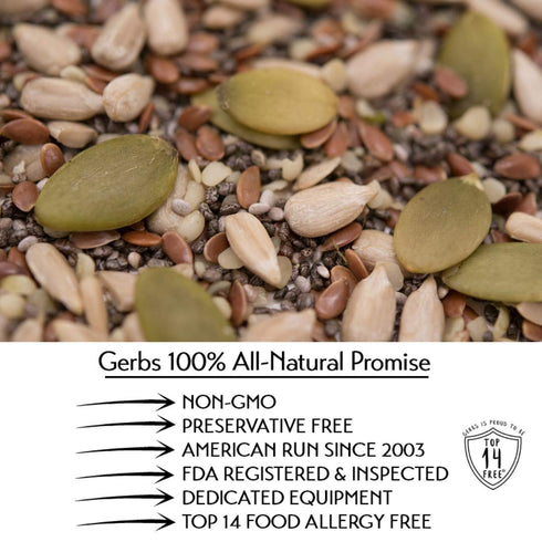 5 4 lbs. 14 Gerbs Super Seed Snack Mix | Raw, No Artificial Additives, Resealable Bag | Crunchy Pumpkin, Sunflower