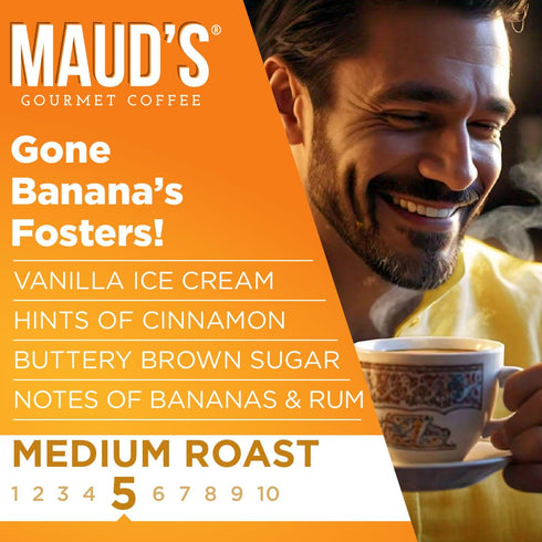 50 100% Maud's Banana Flavored Coffee Pods, ct, Medium Roast Flavored Coffee in Single Serve Pods Arabica Beans