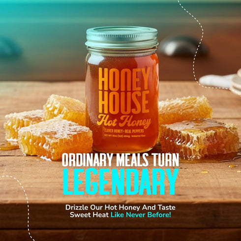 100% (Pack 1) Honey House Hot Honey Premium Spicy Infused with Chili Peppers | Natural with Natural Spices | Gourmet