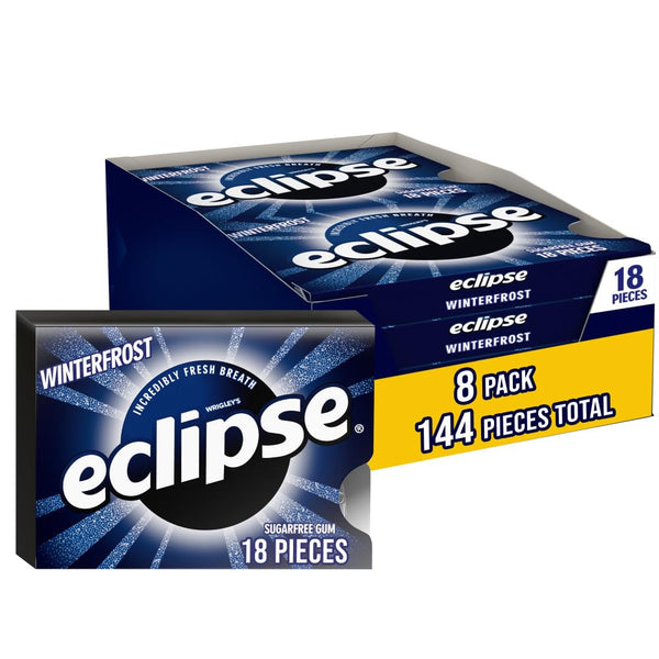 ECLIPSE Winter Frost Sugar-Free Chewing Gum, 8 Packs, 18-Count Each