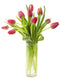 KaBloom - Bouquet of 10 Red Tulips with Vase - Fresh Flowers