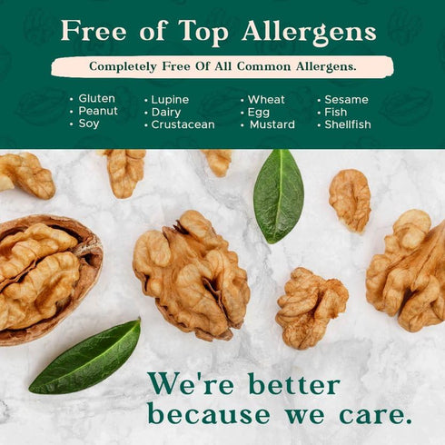48oz (3 lb) 100% Premium Raw Walnut Halves & Pieces - Natural, No-PPO, Non-GMO, Batch-Tested Gluten & Peanut Free