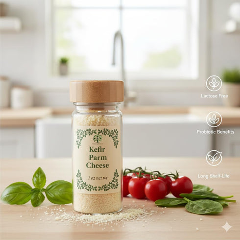 1.5 oz (42 Kefir Parm Cheese - Lactose Free Parmesan Cheese Substitute - Shaker gr)