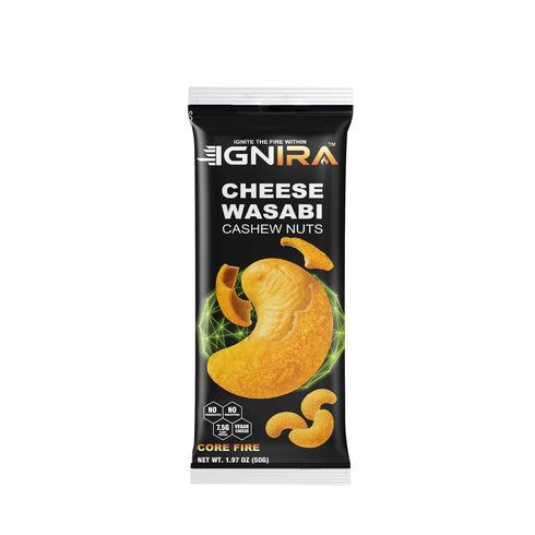 IGNIRA Cheese Wasabi Cashew Nuts Roasted Cashew Nuts with Plant-Based Cheese &