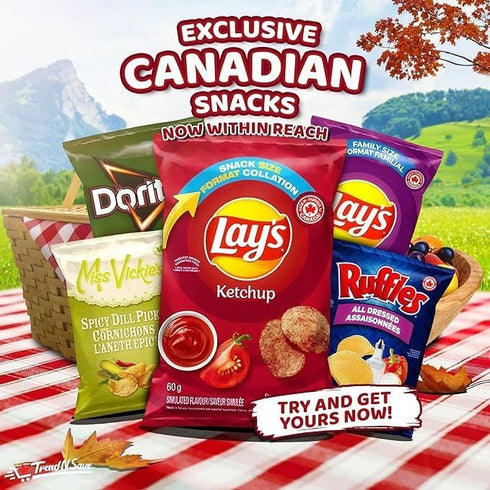 60g/2.1 oz (Pack 4) Lay's Ketchup Flavoured Potato Chips, of Shipped from Canada