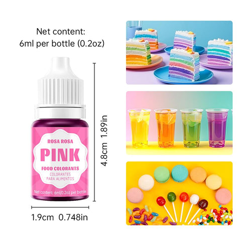 Set 6ml (0.2 Oz) (0.2 Oz(Pack 36)) Food Coloring - Concentrated Liquid Food Coloring - Neon Liquid Food Color Dye