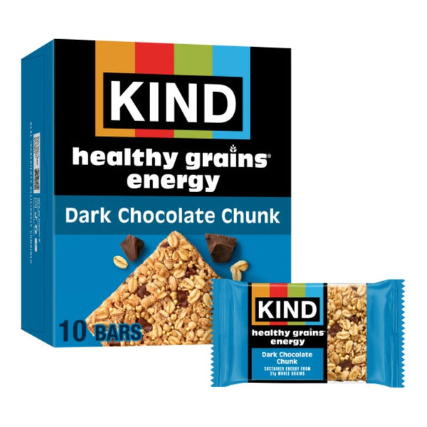 KIND Healthy Grains Energy Bars, Dark Chocolate Chunk, Gluten Free, Healthy Snacks,