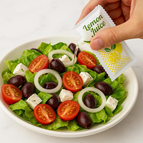 Vallary Pack 30 Count (10 Packets Honey, Lemon Juice & Malt Vinegar Variety Each) | Single Serve Condiment for Salads