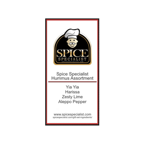 Spice Specialist Hummus Set 4 (1 Seasoning Assortment - Contains: Assorted Plastic Jars each of: Greek Seasoning