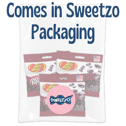 Pack 3, 3.5 Sweetzo - Dr. Pepper Jelly Beans, Soda Flavored Chewy Candies, Bulk Individually Bagged Shareable Candies
