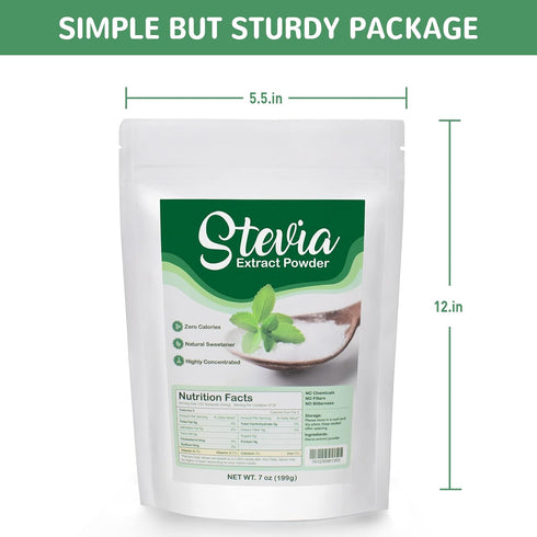 CCnutri 7oz(199g), Stevia Pure Stevia Powder Sweetener Premium Sugar Substitute-No Fillers, No Bitterness, Zero