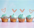 24 PCS Rose Gold Glitter Heart Cupcake Toppers, Cute Design for Wedding, Bridal, Anniversary Party Decorations