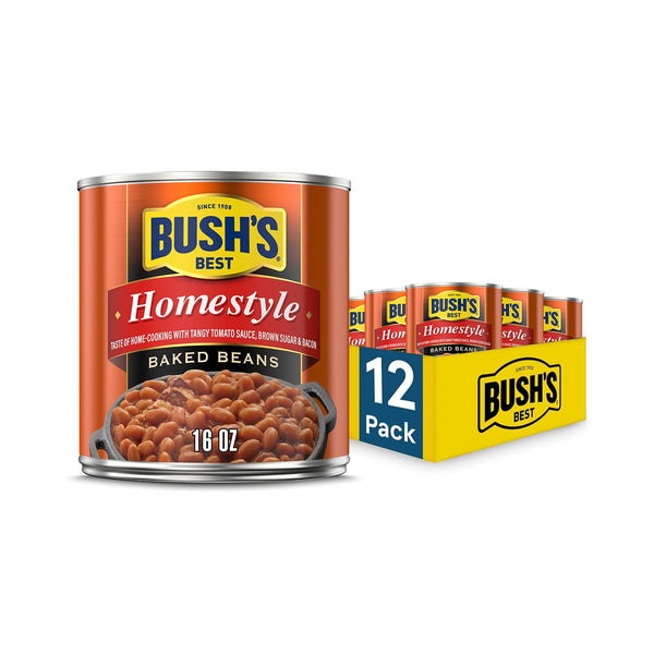 BUSH'S BEST 16 oz Canned Homestyle Baked Beans, Source of Plant Based