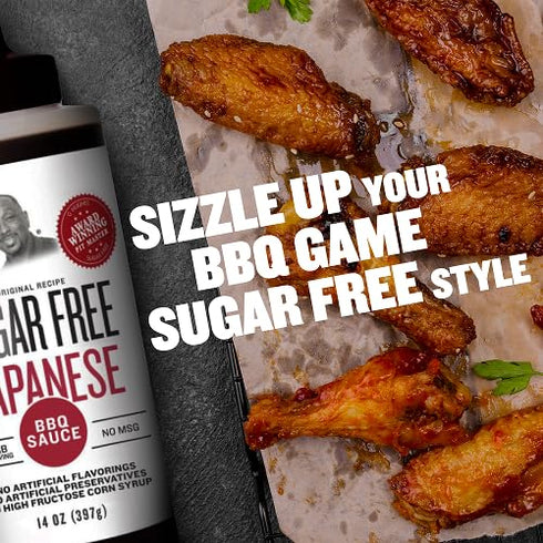 14 Oz (Pack 3) G Hughes Sugar Free Japanese BBQ Sauce - Gluten Free Japanese Barbecue Sauce, Gourmet Asian Marinade