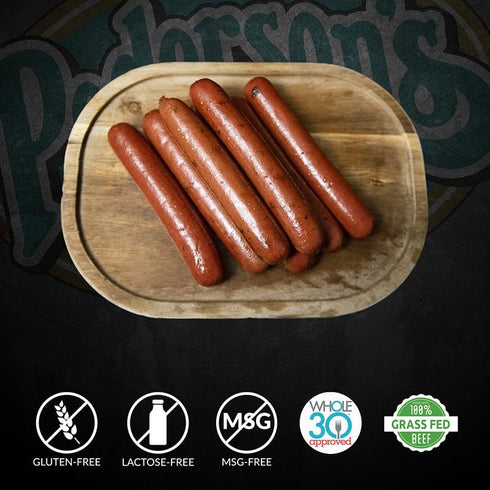 (5 Pack, 12 Pederson's Natural Farms Grass Fed Beef Hot Dogs ounces each)