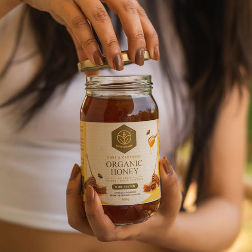 17.63 (500g) Shiva Organic's NPOP Organic Certified Honey - NMR Tested, Natural Honey, No Added Sugar, Flavorful