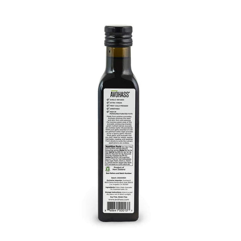 Avohass New Zealand Garlic Extra Virgin Avocado Oil, 8.5 fl oz Bottle