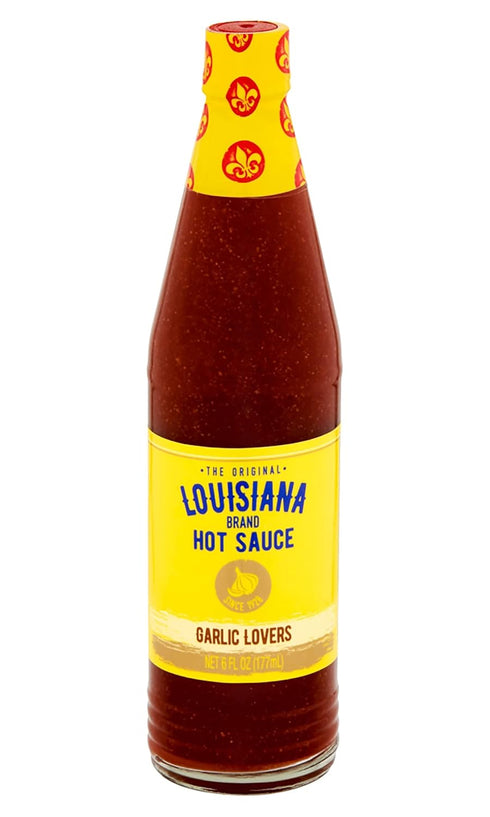 "LOUISIANA" Brand 6 OZ (Pack 1) Louisiana Brand Hot Sauce, Garlic Lovers Hot Sauce, FL Glass Bottle