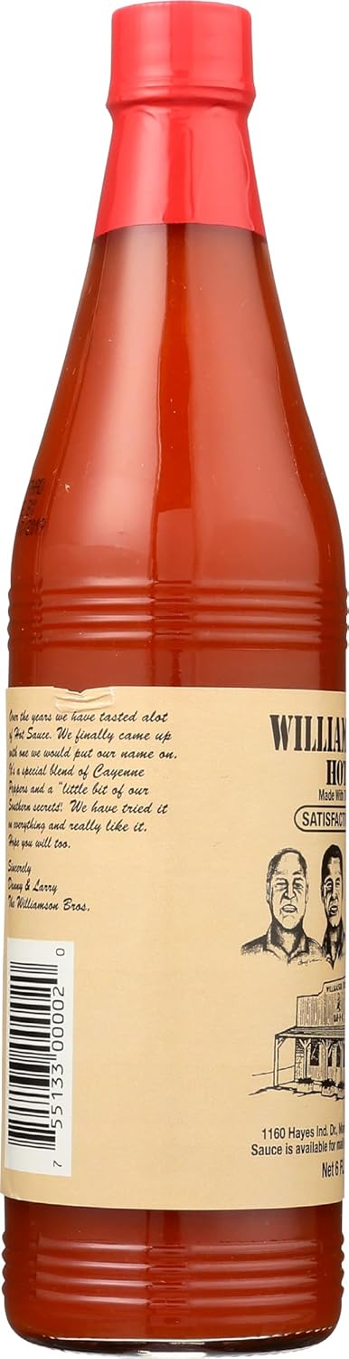 Williamson Bros. Bar-B-Q 6 Oz WILLIAMSON BROTHERS Hot Sauce, Fl