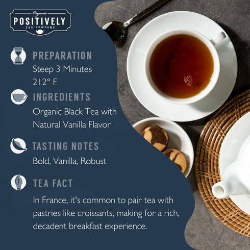 16 Organic Positively Tea Company, French Breakfast Black Tea, Loose Leaf, Ounce