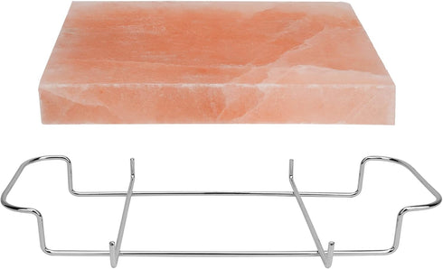 DOBADN 12" 8" 1.5" Himalayan Salt Block Cooking Plate with Metal Support, Food Grade Rock Salt Slab Stone X X