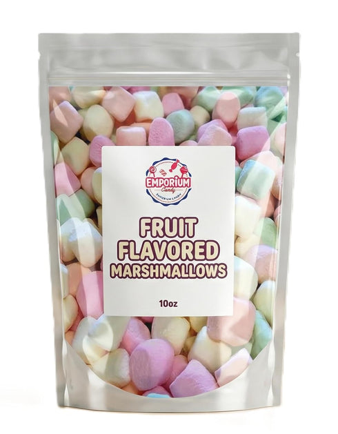 EMPORIUM CANDY TASTY TREATS FOR THE TUMMY 10 oz Fruity Marshmallows Orange, Lemon, Strawberry & Lime Flavors Soft, Colorful