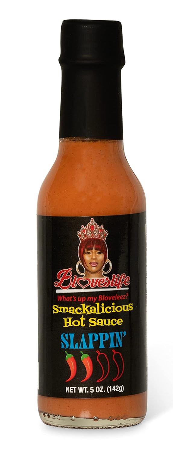 Blove's Smackalicious Hot Sauce, 5 Oz - Ghost Pepper Vinegar Flavored, Vegan Organic, Low-Sodium