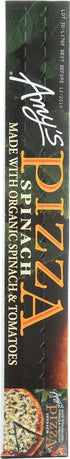 Frozen Frozen 14.0 Oz Amy's Pizza, Spinach Pizza, Made With Organic Spinach and Tomatoes, Meals