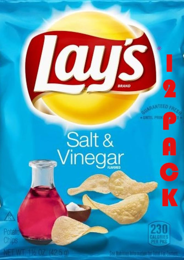 Salt & Vinegar Potato Chips Snack Pack 12 Count (1.5oz Bags) Value