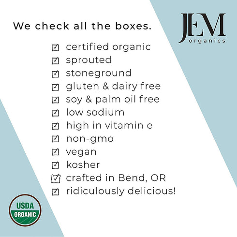 6 oz Pack JEM Organics Cashew Cardamom Almond Nut Butter, Organic, All Natural, Gluten-Free, Vegan, Paleo, Keto Snack