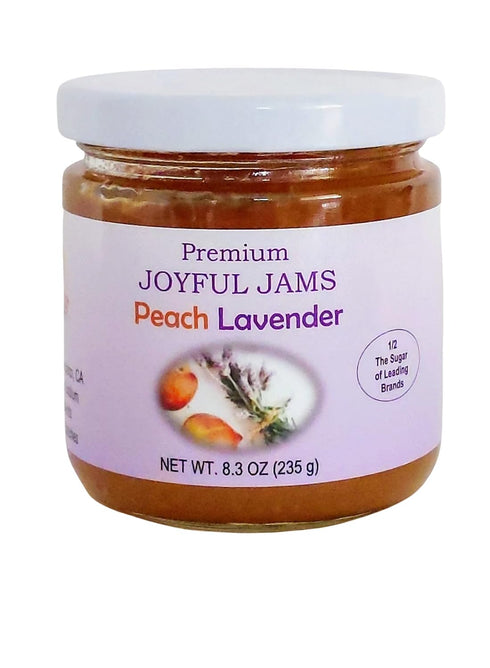 3 Gourmet Premium Peach Lavender Jam (Gift Box of Jars), More Fruit Less Sugar, Amazing Flavor, Spreadable