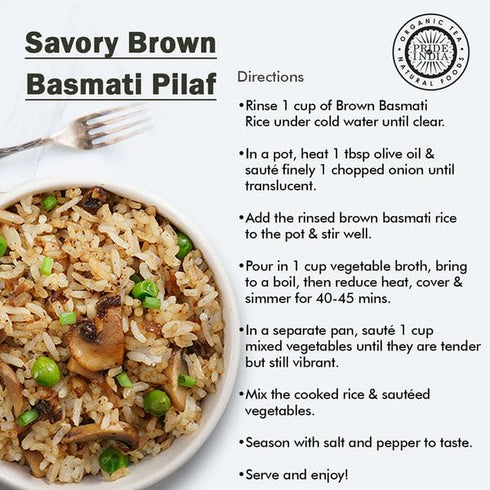 PACK 6 1.5 Pride Of India - of - Extra Long Brown Basmati Rice - Naturally Aged Healthy Grain, Pound Jar