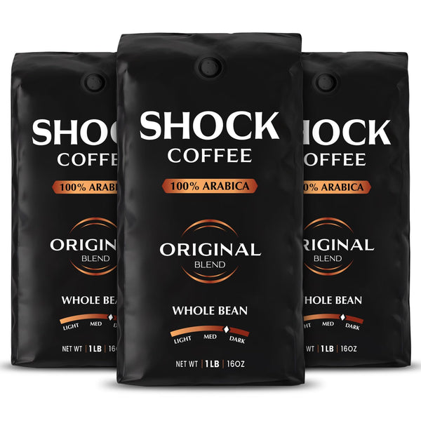 Shock Coffee Whole Bean, The Strongest Caffeinated All-Natural Coffee, Up to 50%