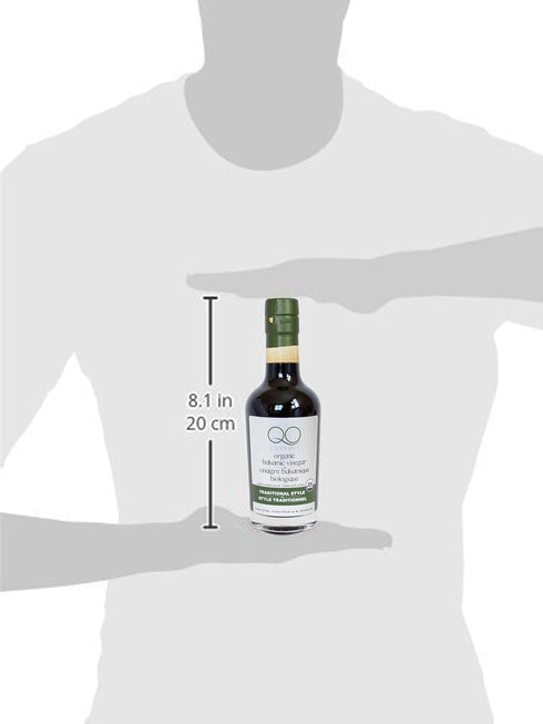 4% 8.5 fl.oz QO Organic Thick Aged Balsamic Vinegar of Modena | Acidity | Gourmet Traditional Style | Dense Premium