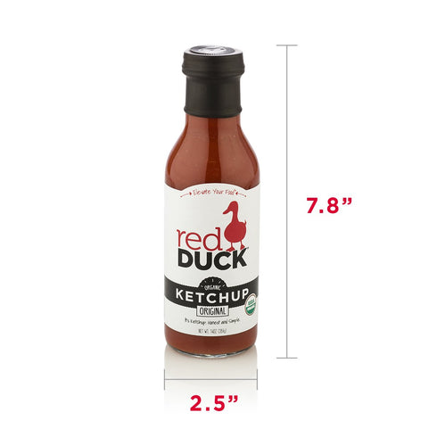 3-Sauce Set Red Duck Traditional Sampler - Organic Original Ketchup, Smoked Applewood Molasses BBQ Sauce
