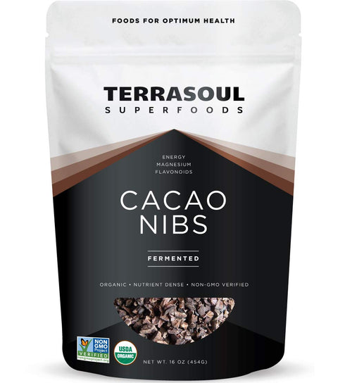 Terrasoul Superfoods Raw Organic Cacao Nibs, 16 Oz, Superfood Crunch for Smoothie