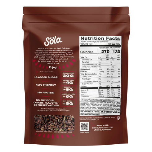 11 SOLA Double Chocolate Granola, Ounce