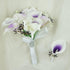 (12stems Wedding Floral Purple Center Calla Lilies with Berries Bouquet)