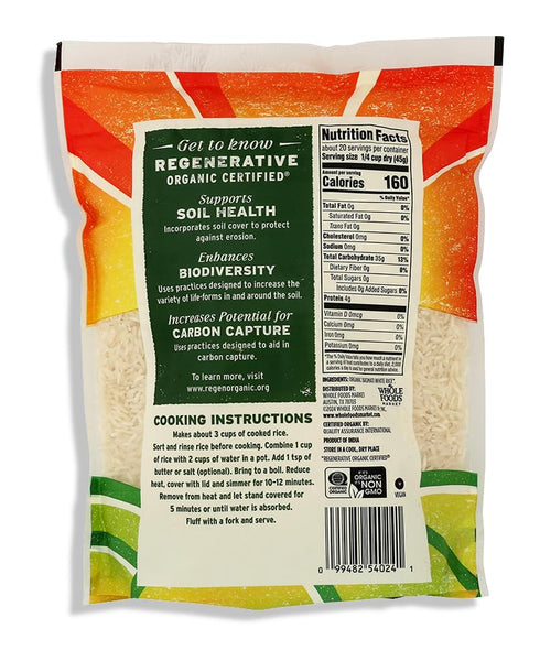 32 OZ WHOLE FOODS MARKET Organic Regenerative Basmati White Rice