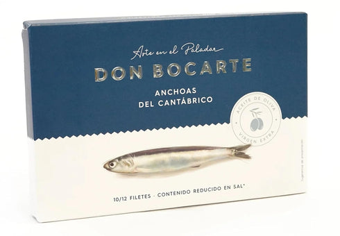 Don Bocarte Cantabrian Anchovies in Extra Virgin Olive Oil 100g (3.5 oz) 10/12 Fillets