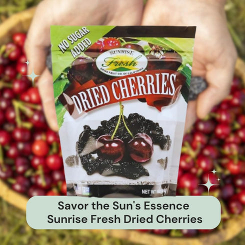 1 lb Sunrise Fresh Dried Sweet Cherries, Unsweetened, No Sugar Added, Fresh Fruit Flavor, Bag