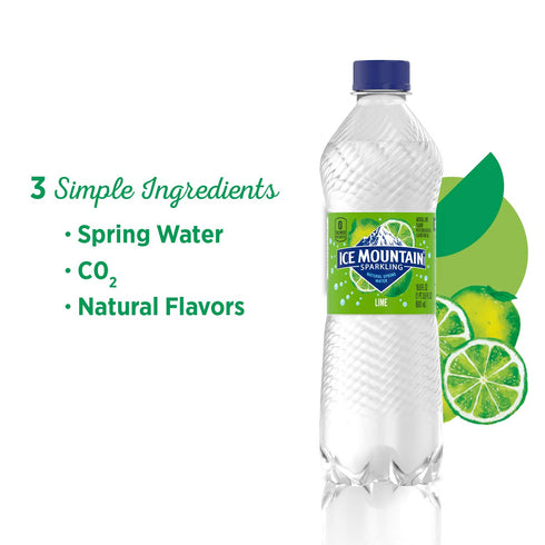 16.9 oz. 8 Count Ice Mountain Sparkling Water, Zesty Lime, Bottles