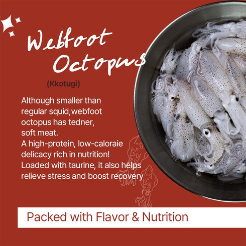 BarunJungdam 8.8oz (250g) Webfoot Octopus Jeotgal Seasoned Korean Fermented Baby Octopus, Spicy Seafood Side Dish