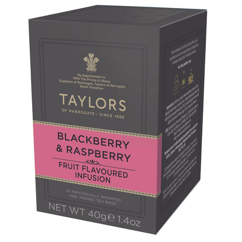 Taylors of Harrogate Blackberry & Raspberry Herbal Tea, 20 Count, Pack of 6