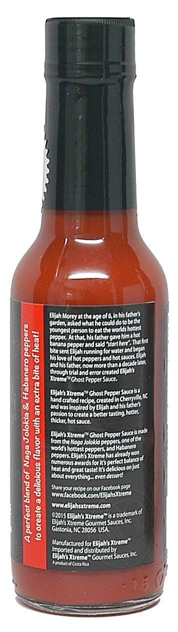 (5 oz) (2-Pack) Elijah's Xtreme Ghost Pepper Hot Sauce, Handcrafted Award Winning Blend of Ghost Peppers, Habanero