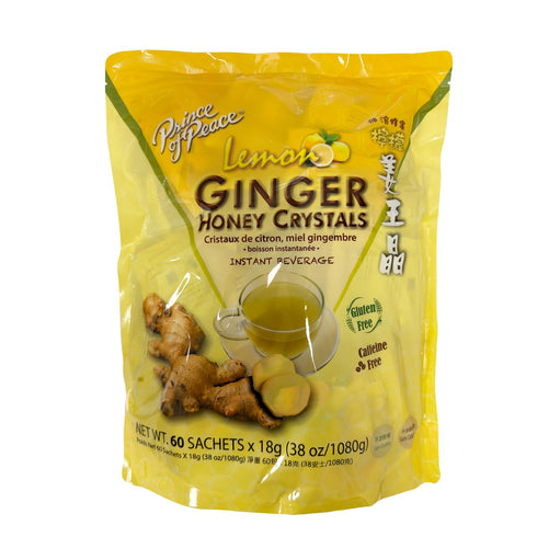 Prince of Peace Instant Ginger Honey Crystals with Lemon, 60 Sachets Instant