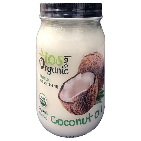 IOS love Organic Virgin Coconut Oil, Cold-Pressed - Natural Hair Oil, Skin