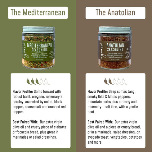 2 Ayvaco Bread Dipping Olive Oil Seasonings Duo | Premium Gourmet Mediterranean & Anatolian Spice Blends | Perfect